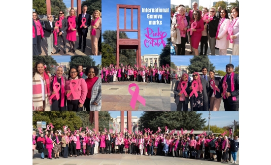 INTERNATIONAL GENEVA MARKED PINK OCTOBER TO INCREASE ATTENTION AND SUPPORT FOR BREAST CANCER EARLY DETECTION, TREATMENT AND PALLIATIVE CARE