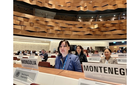 THE DELEGATION OF MONGOLIA IS ATTENDING THE 76TH  WORLD HEALTH ASSEMBLY